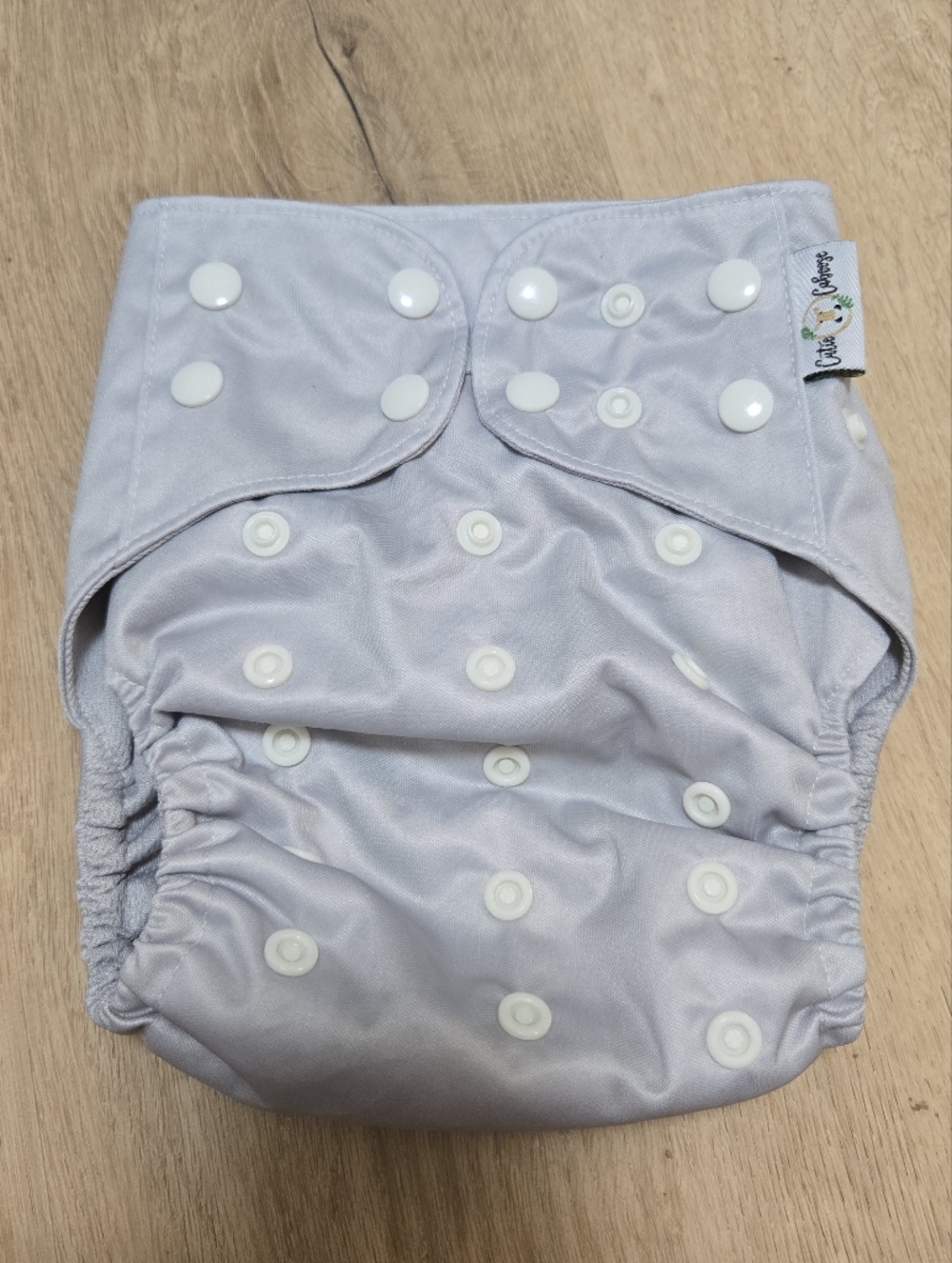 Cutie caboose one size pocket cloth diaper steel grey